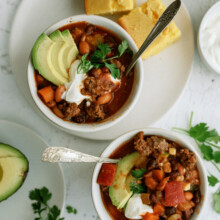 chili in two bowls