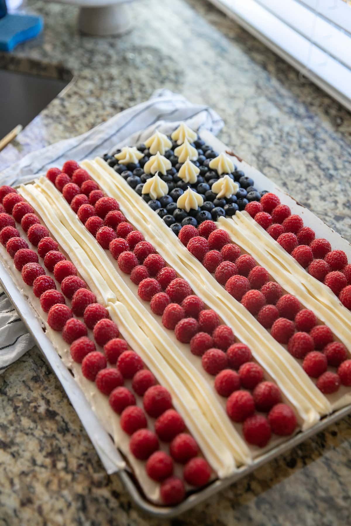 finished flag cake