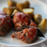 mini meatloaves on plate