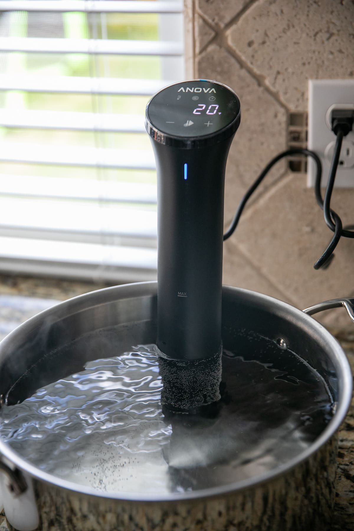 sous vide machine in water