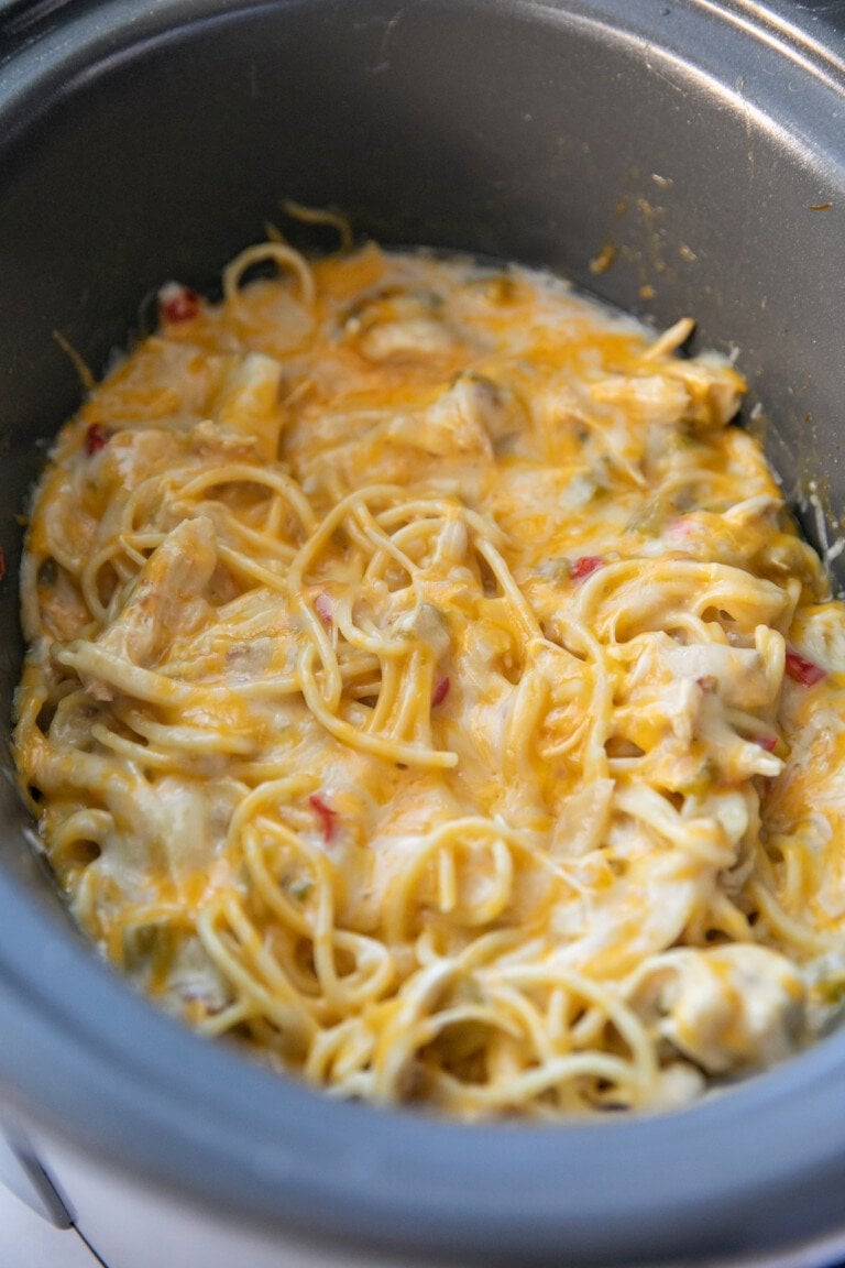Crockpot Chicken Spaghetti -easy recipe! - Lauren's Latest