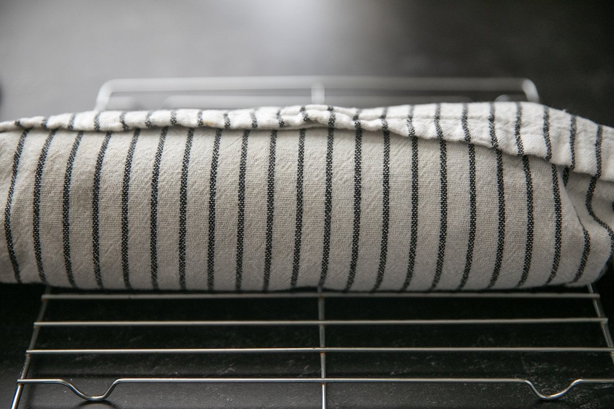 cake rolled in a dish towel