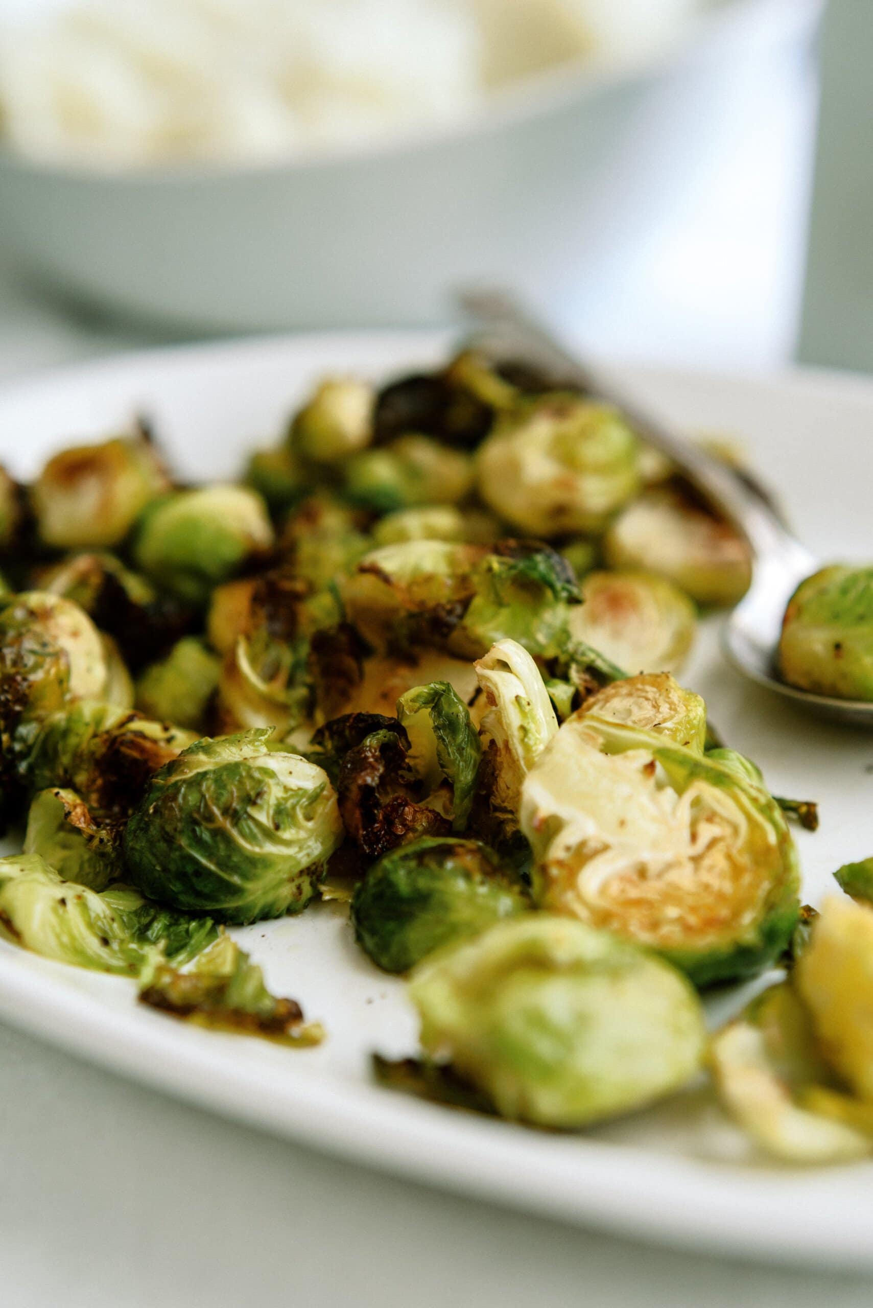 roasted brussel sprouts on a plate