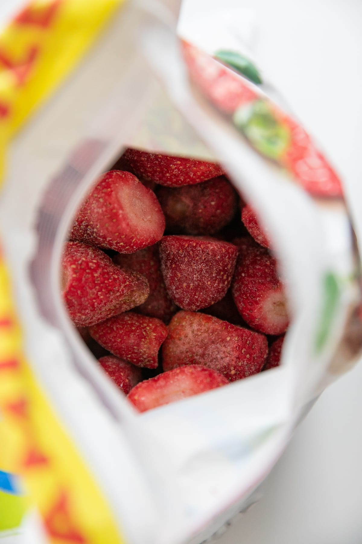 frozen strawberries in bag