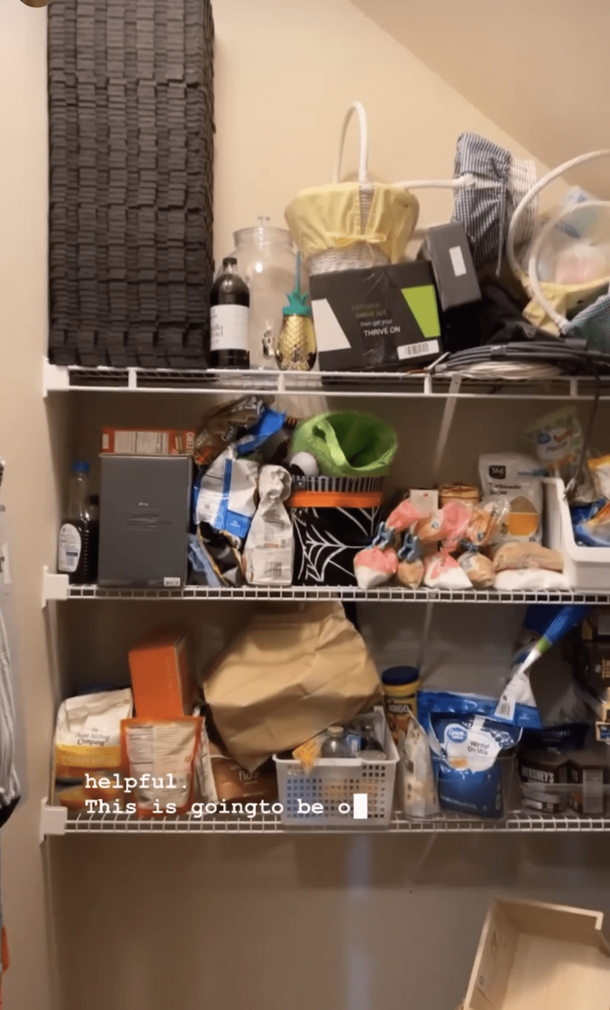 messy pantry before