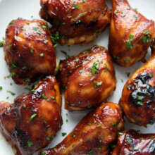 oven baked bbq chicken on plate
