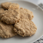 peanut butter oatmeal cookies on plate