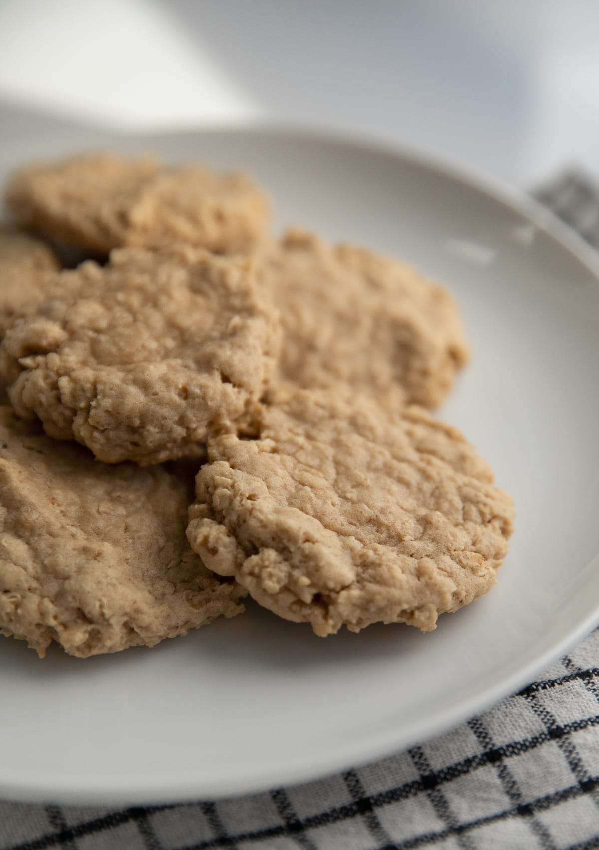 peanut butter oatmeal cookies on plate