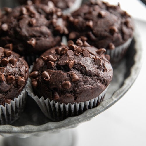 Big Double Chocolate Chip Muffins Recipe - An Italian in my Kitchen