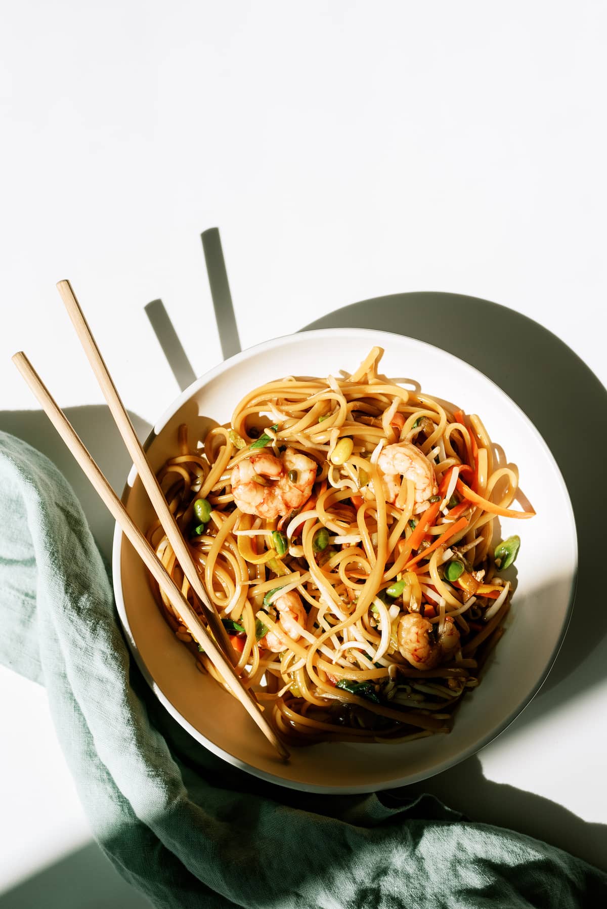 teriyaki shrimp soba noodle bowl