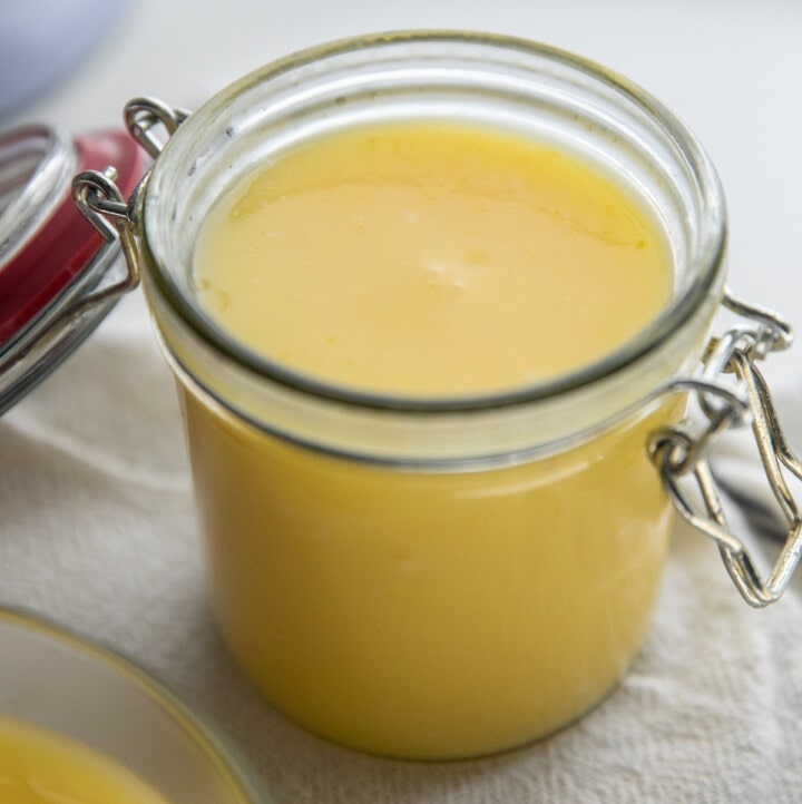 lemon curd in jar