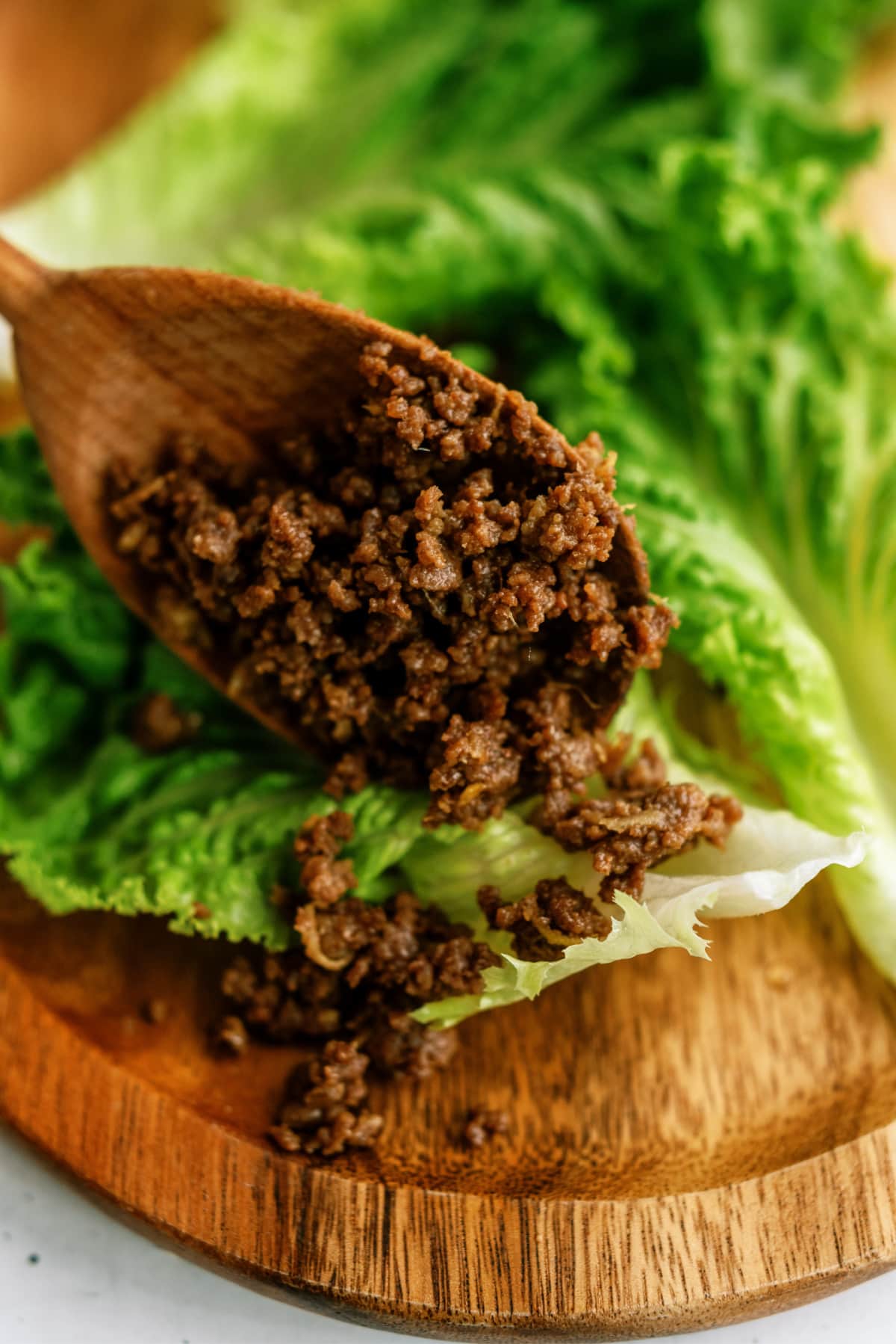 korean-beef on lettuce