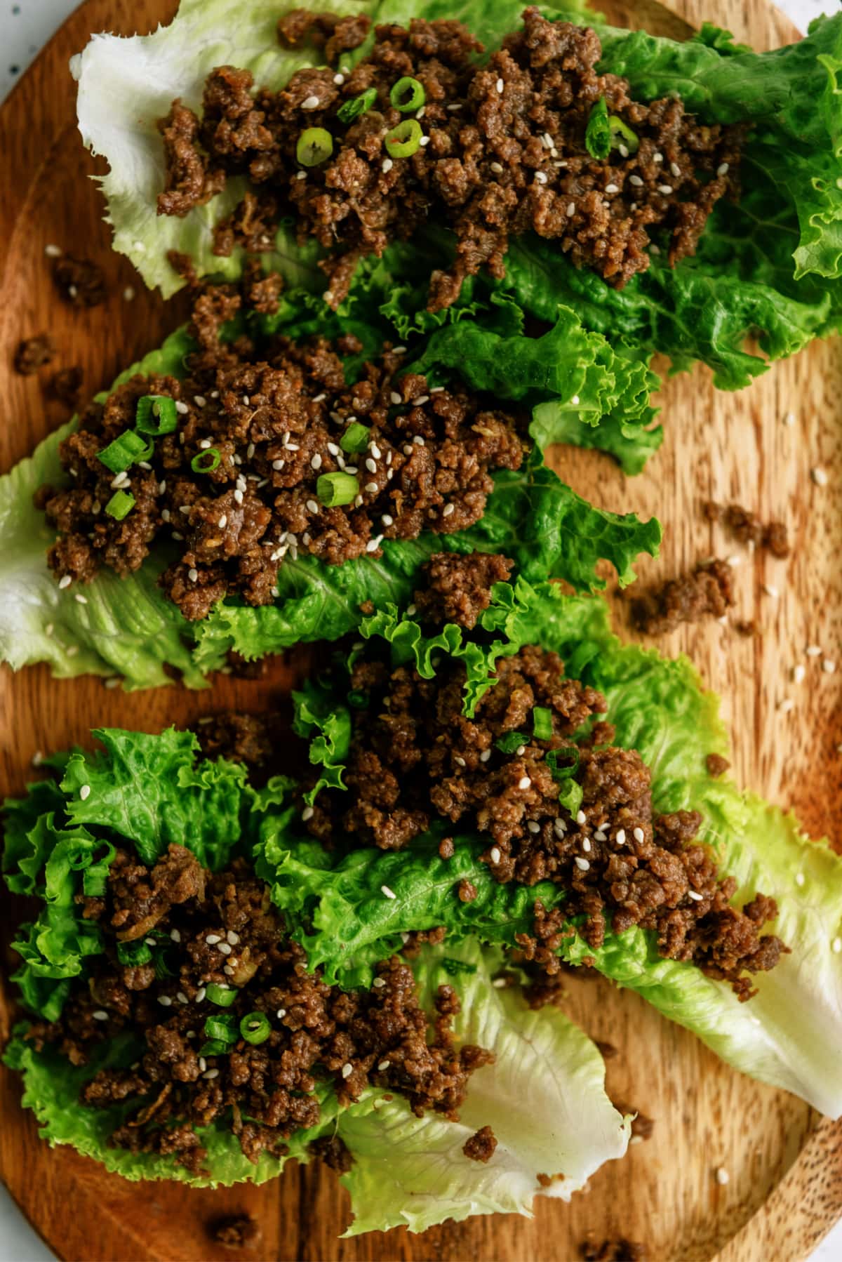 korean-beef on lettuce