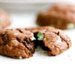 chocolate-mint-cookies cracked open
