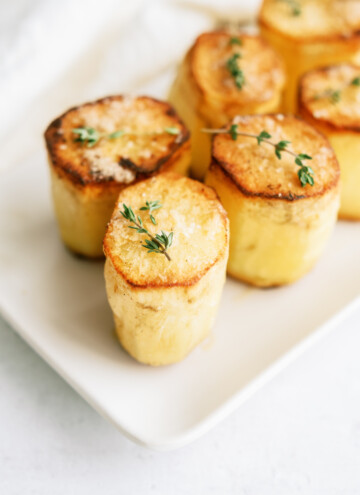 fondant-potatoes on plate