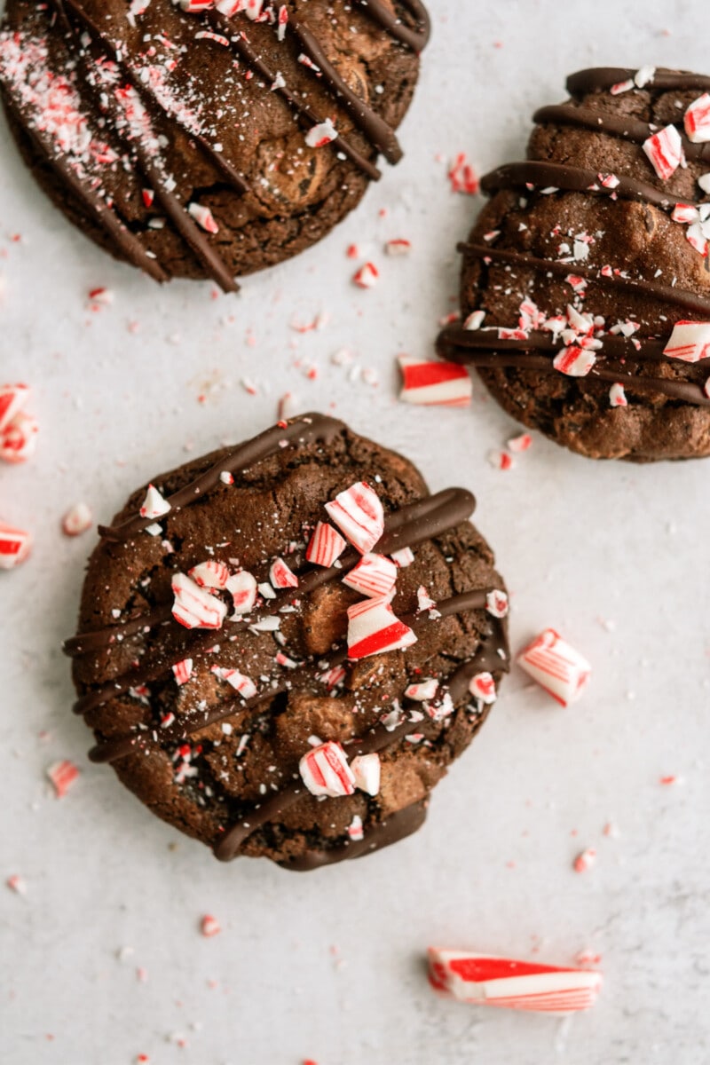 Triple Chocolate Candy Cane Cookies - Lauren's Latest