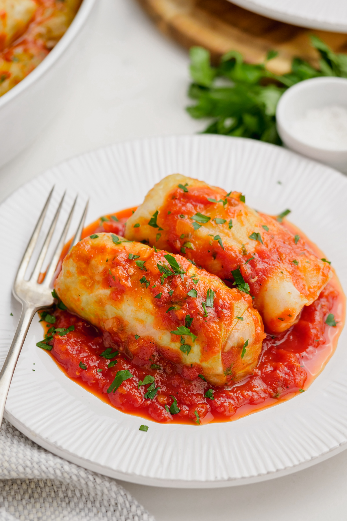 plated cabbage rolls