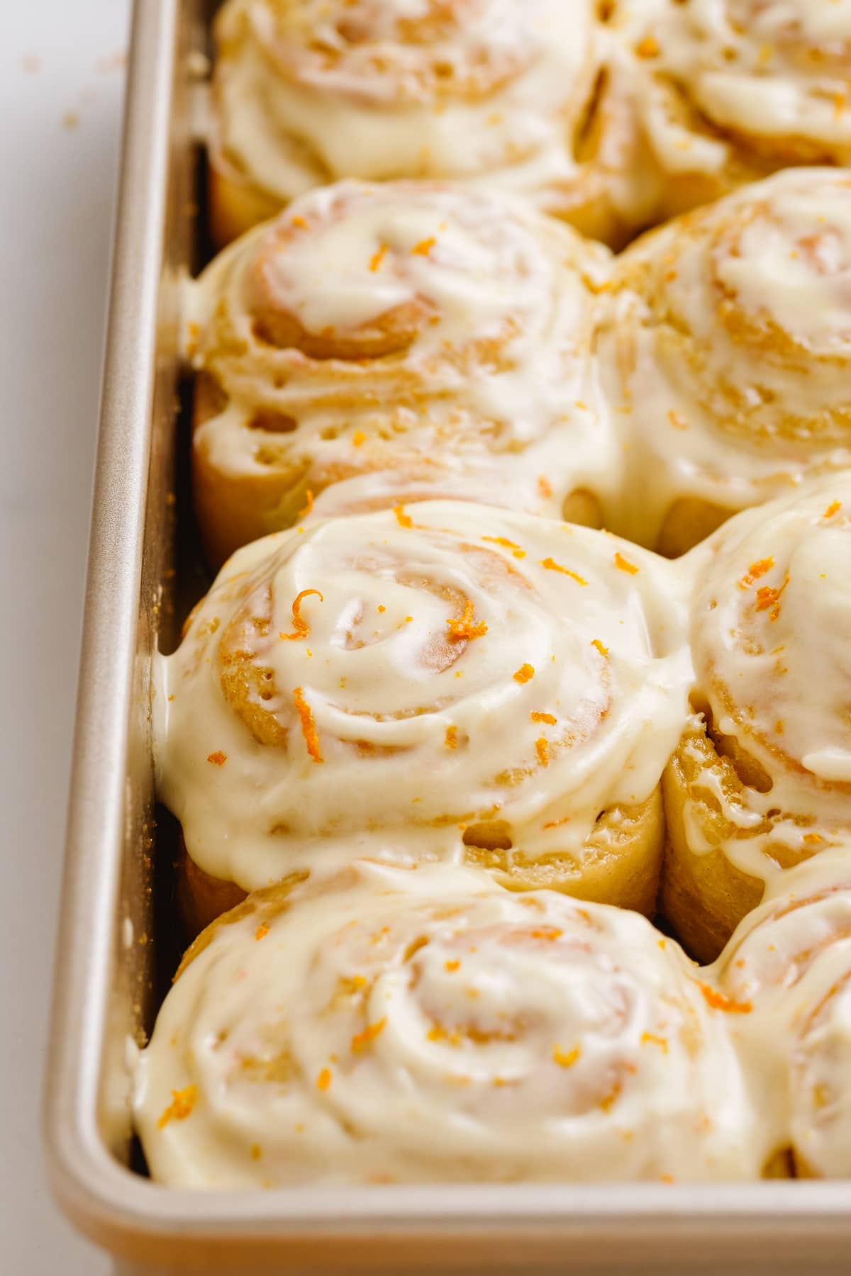 frosted orange roll closeup