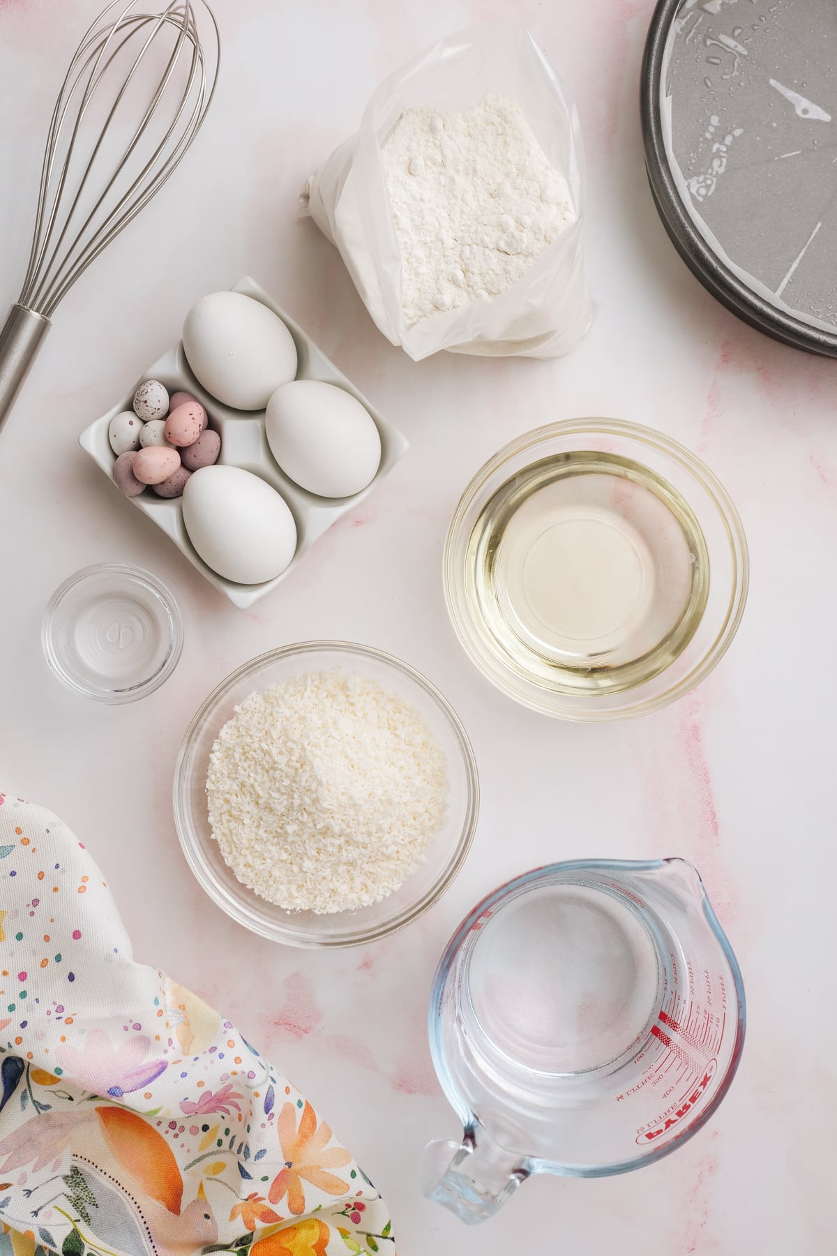 Ingredients for Easter bunny cake