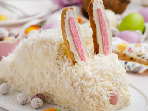 Regency 12.5-Inch Resin Easter Cake Centerpiece – Happy Bunny Decoration, Multicolor