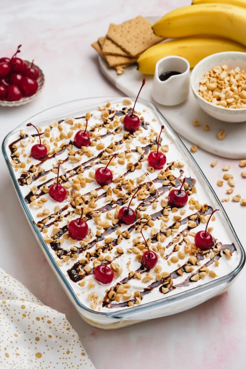 No Bake Banana Split Cake Recipe Lauren S Latest