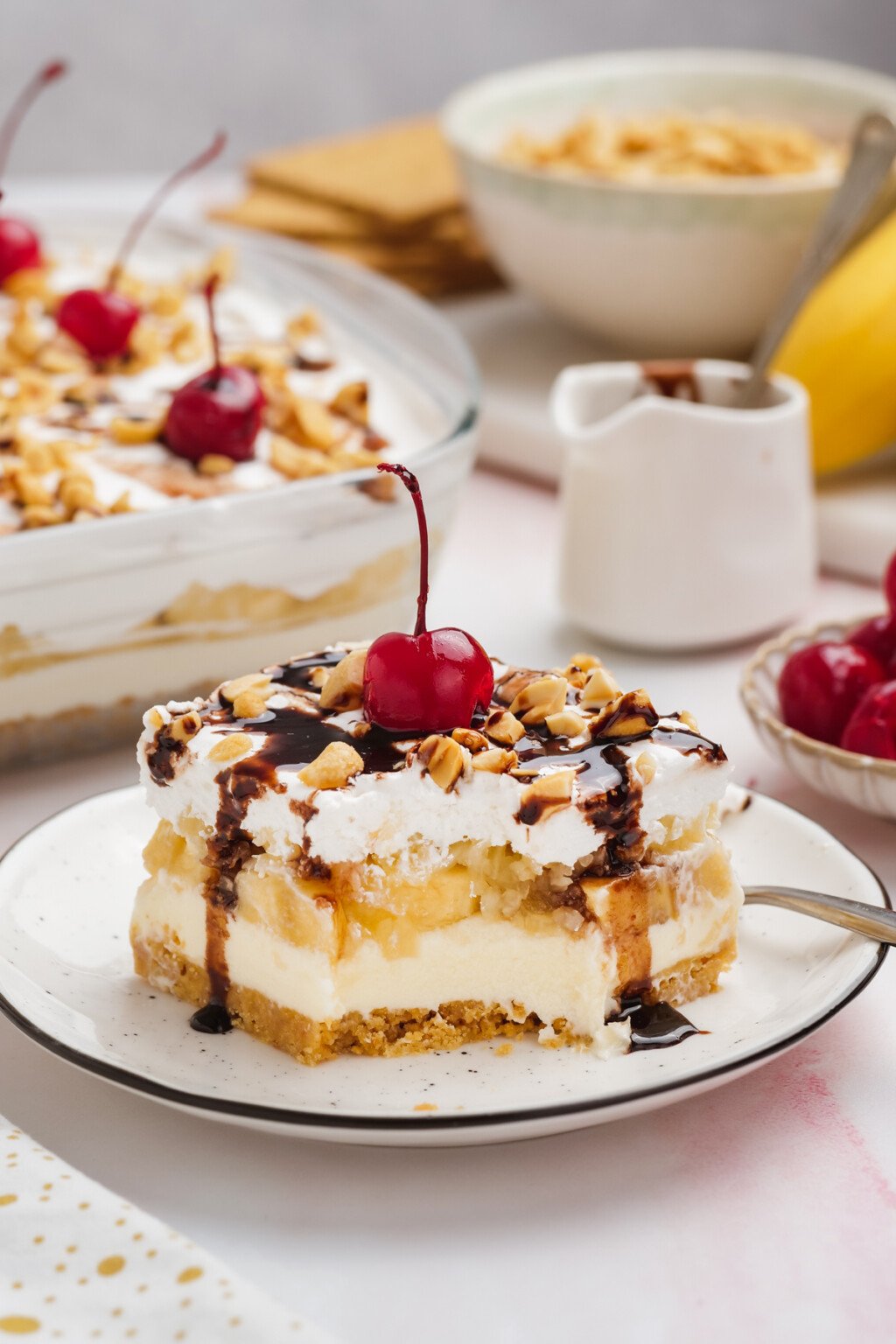 No Bake Banana Split Cake Recipe Laurens Latest 7737