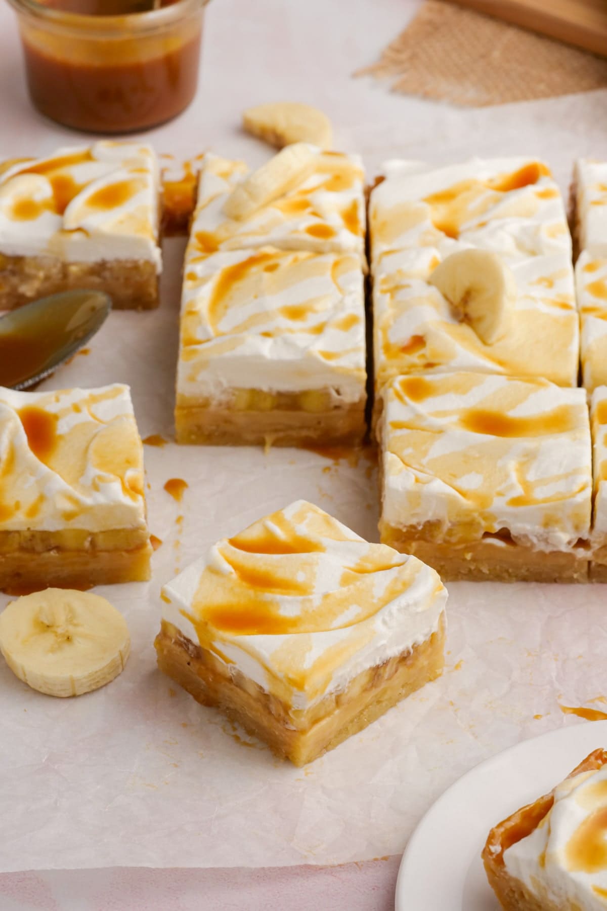 banoffee bars on a tablescape