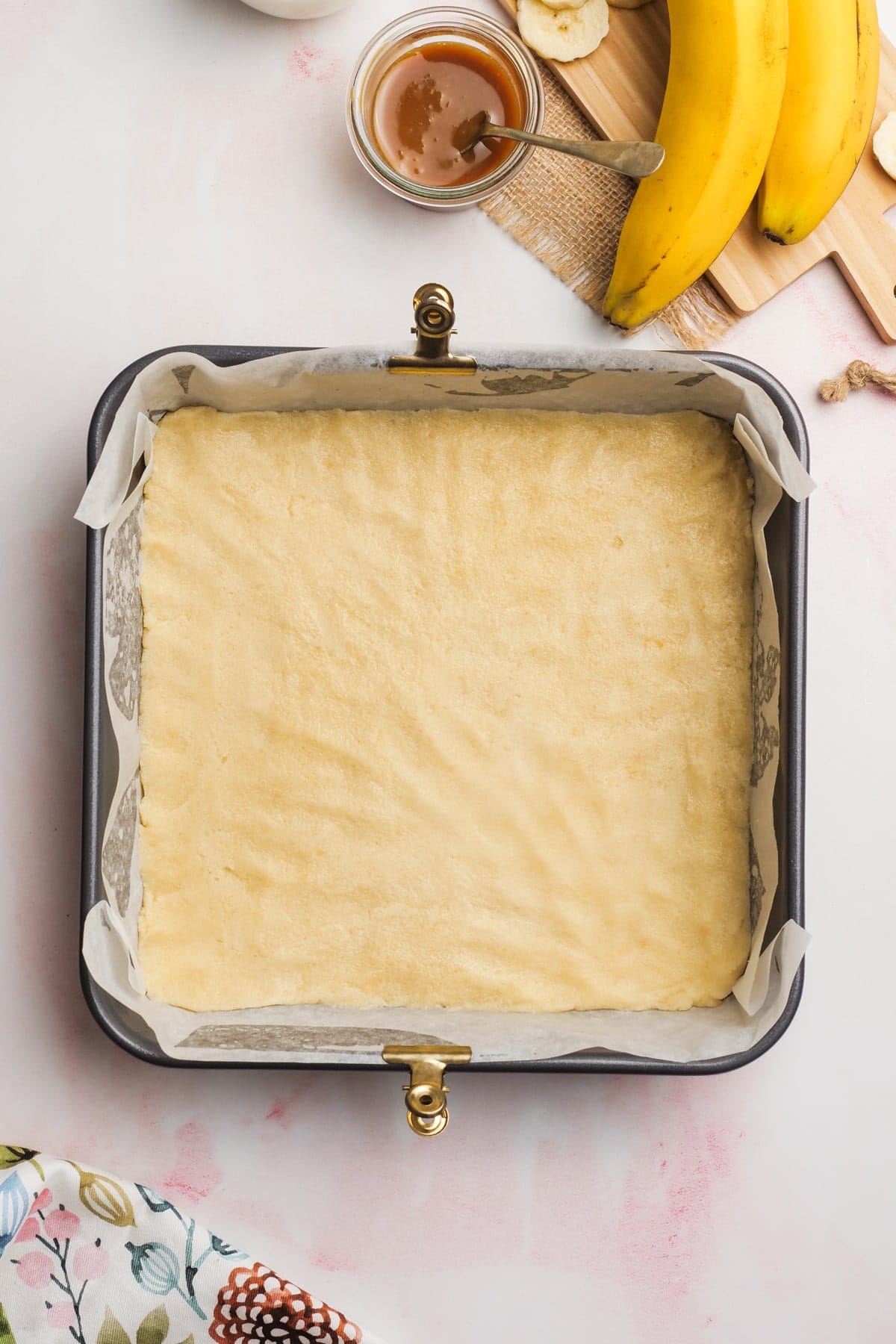 crust dough pressed into baking dish