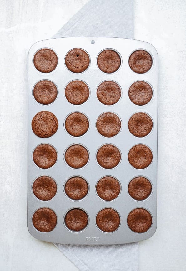 brownie bites baked in mini muffin tin