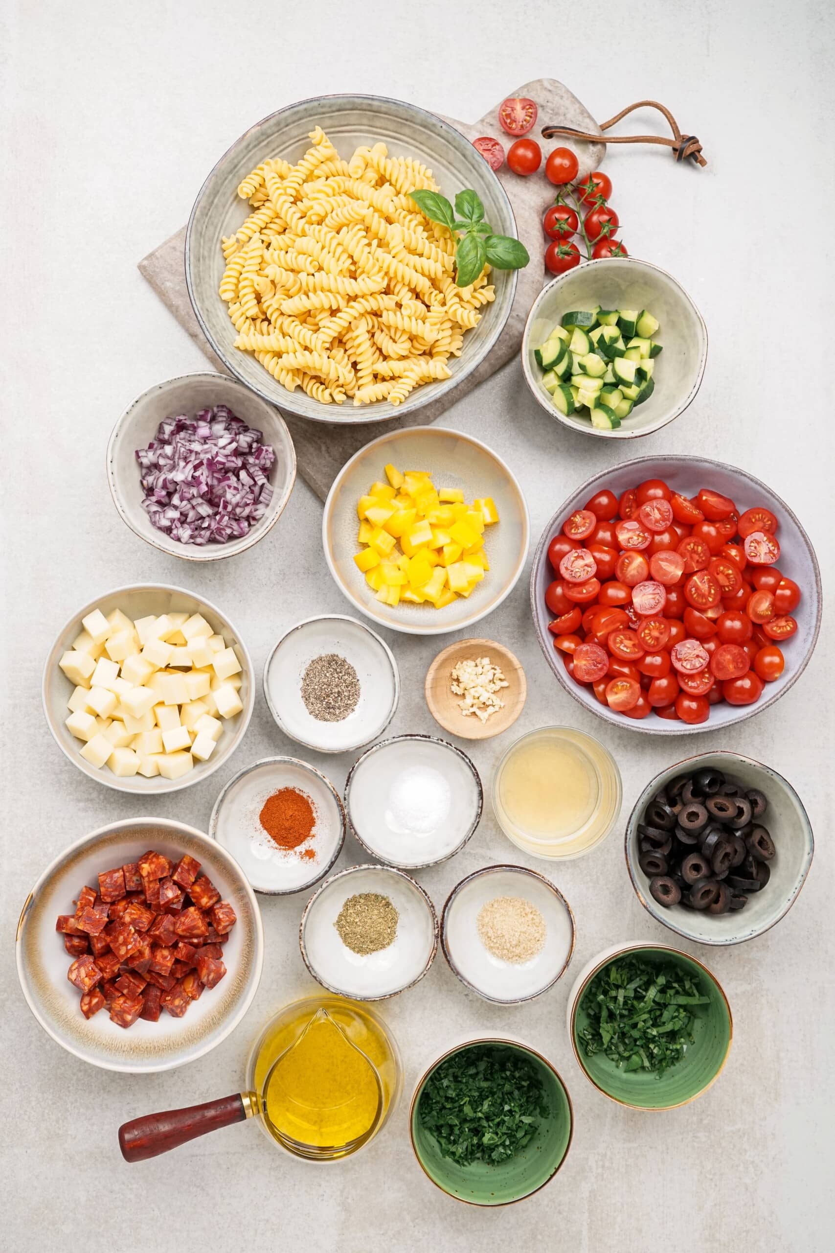 Italian Pasta Salad ingredients