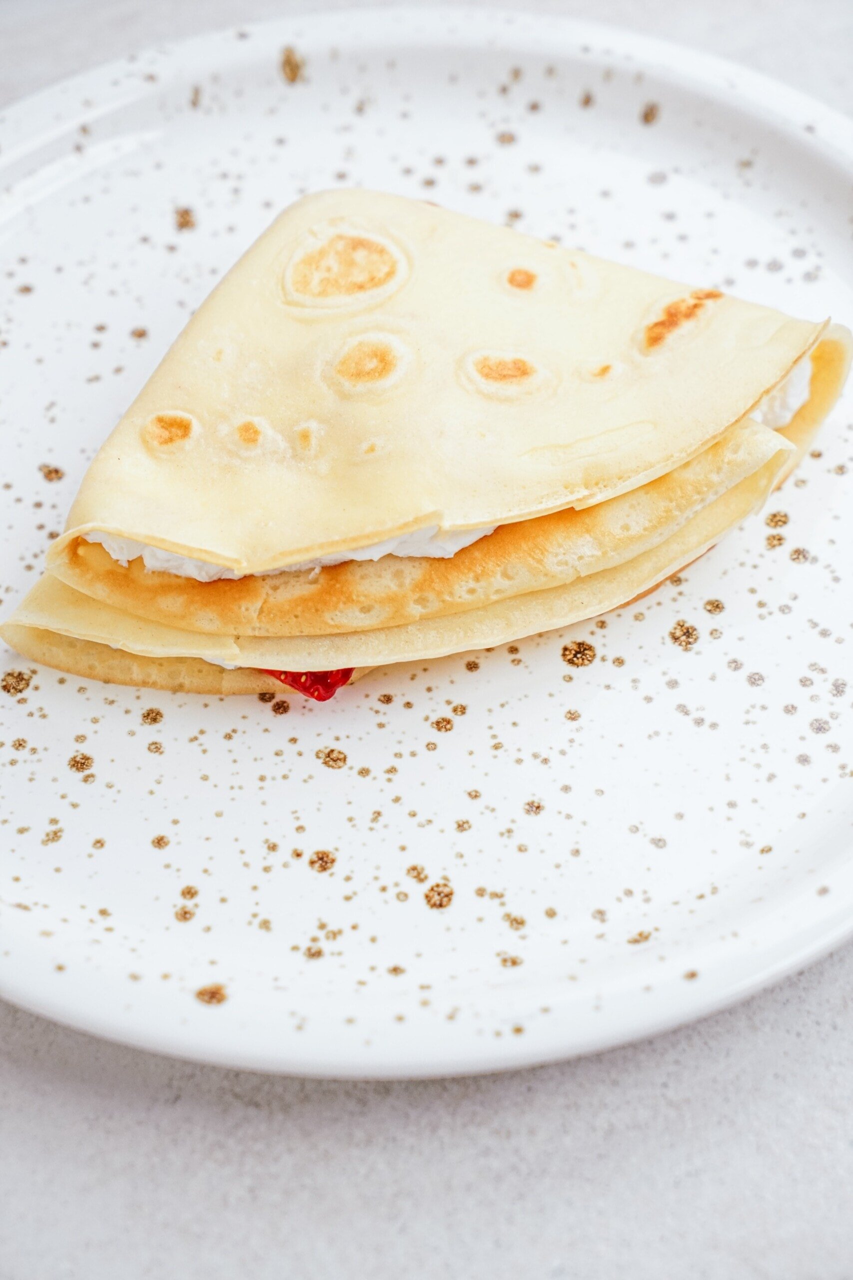 folded crepe on a plate