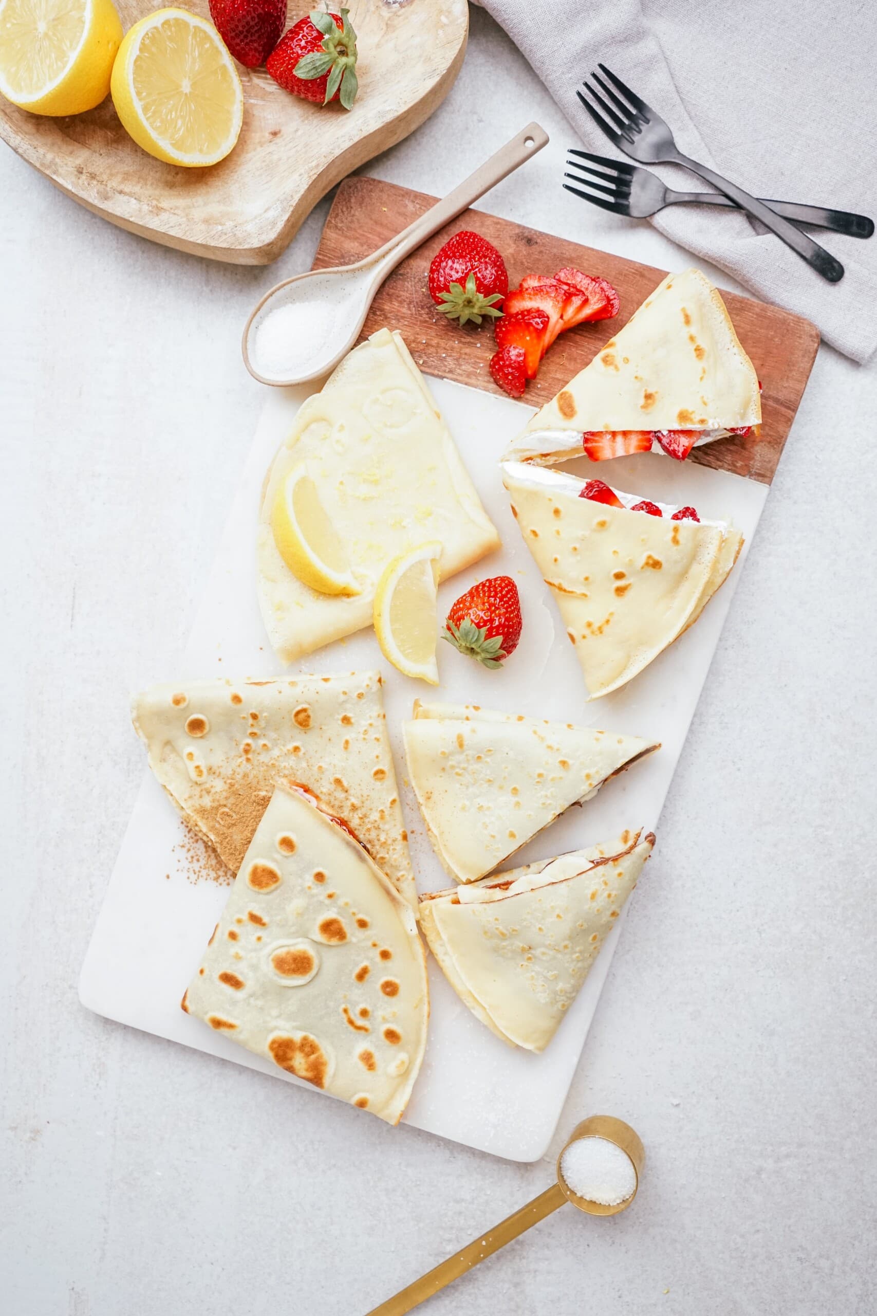 crepes on a tablescape