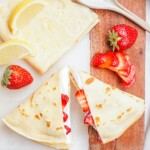 strawberry crepes on a tablescape