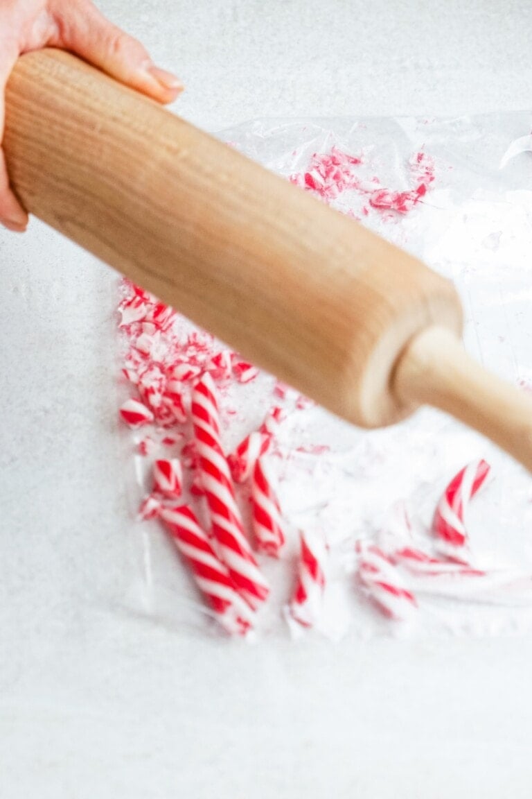 candy canes and a rolling pin