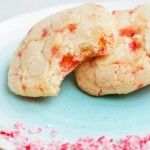 Candy cane Cookies with bite taken out