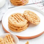 peanut butter cookies on a plate and tablescape