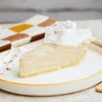 slice of gingerbread cream pie on a plate
