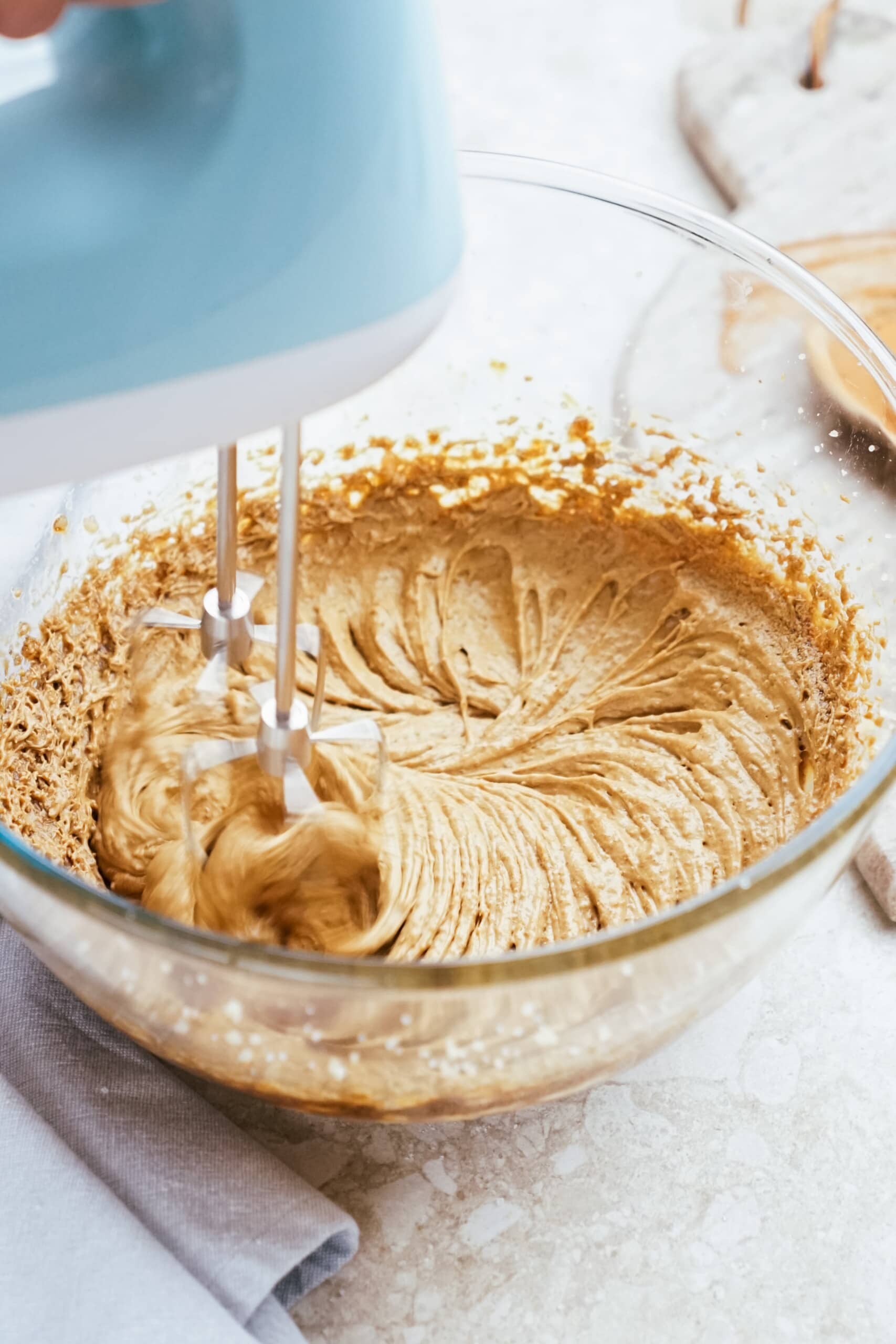 gingerbread mixture with hand mixer