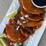 instant pot birria tacos on a platter