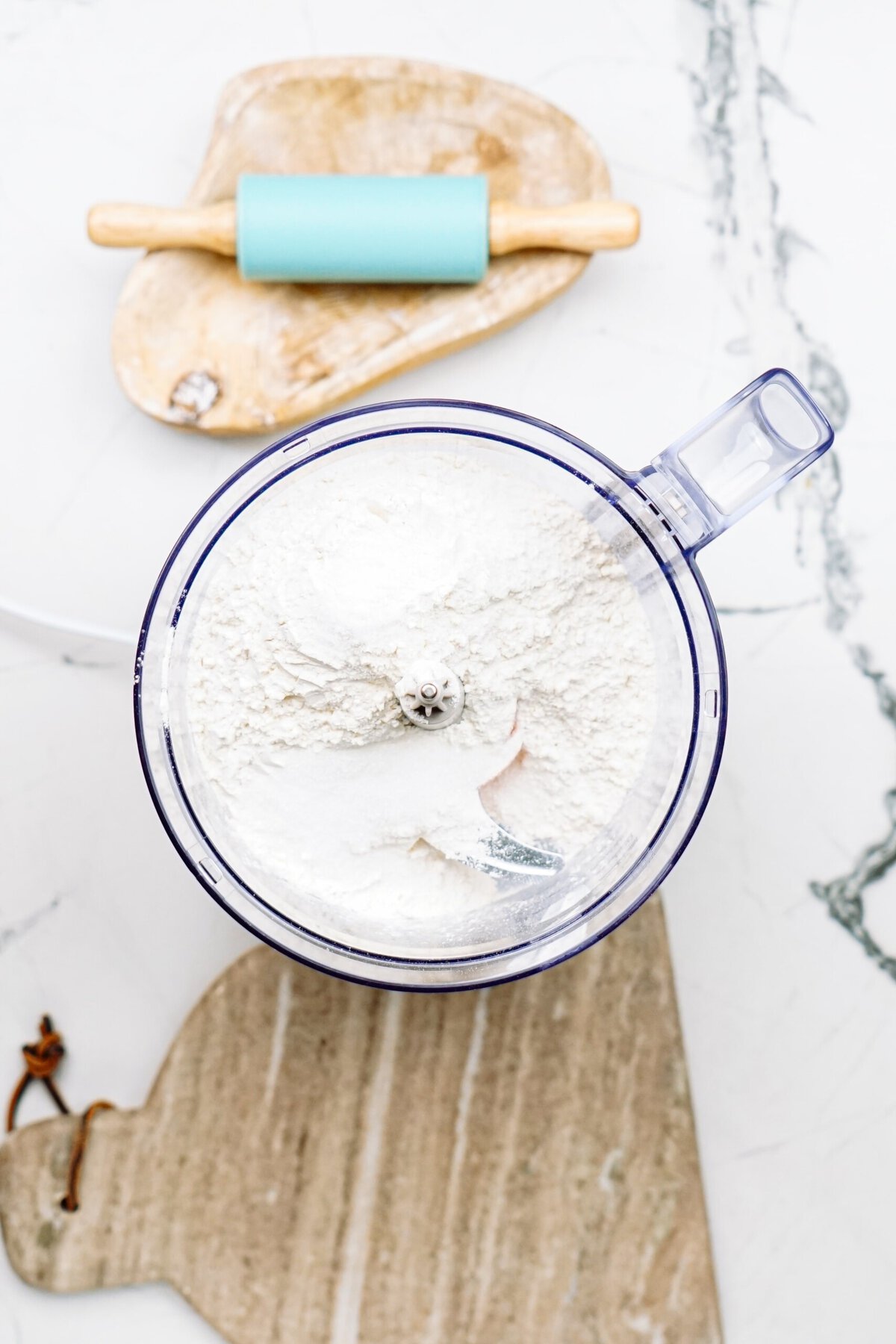 flour and salt in a food processor 