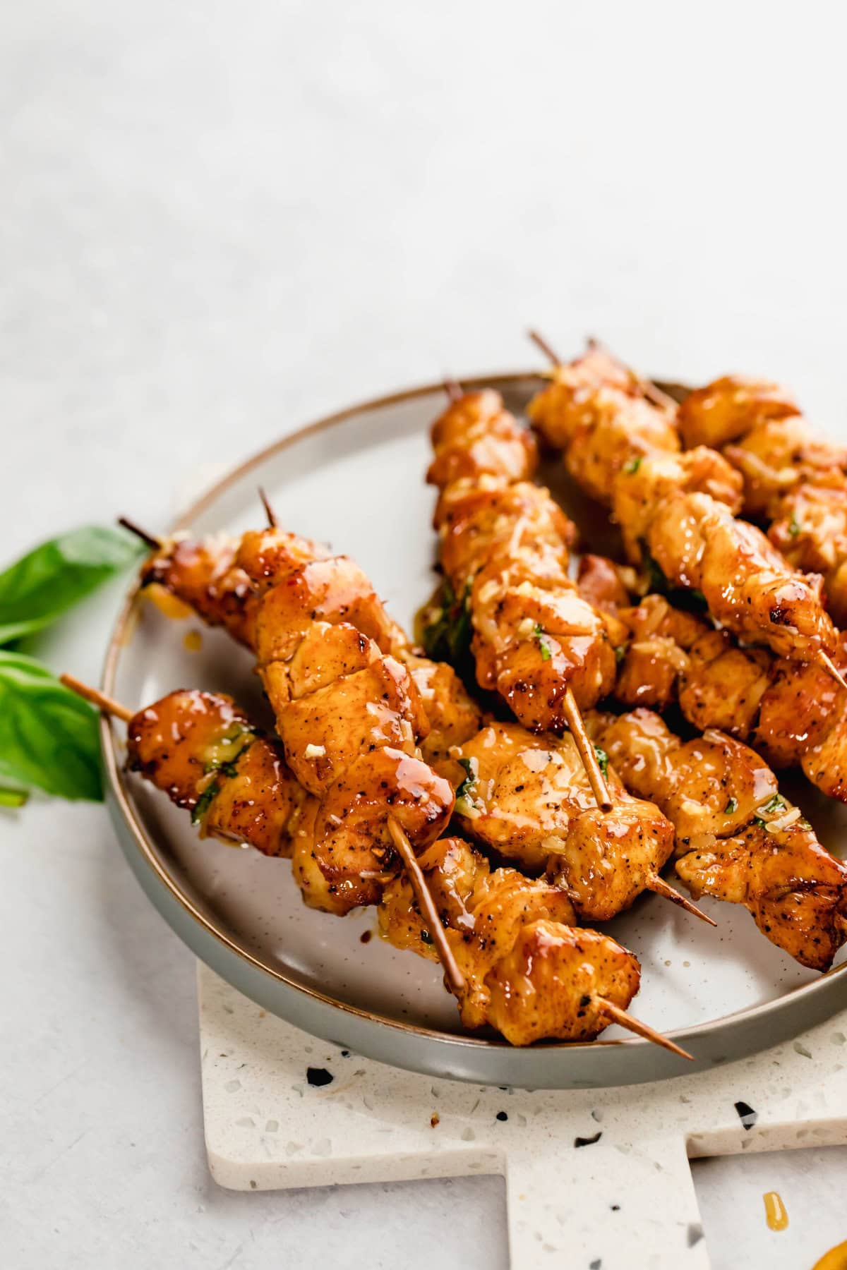 Air Fryer Chicken Skewers on plate