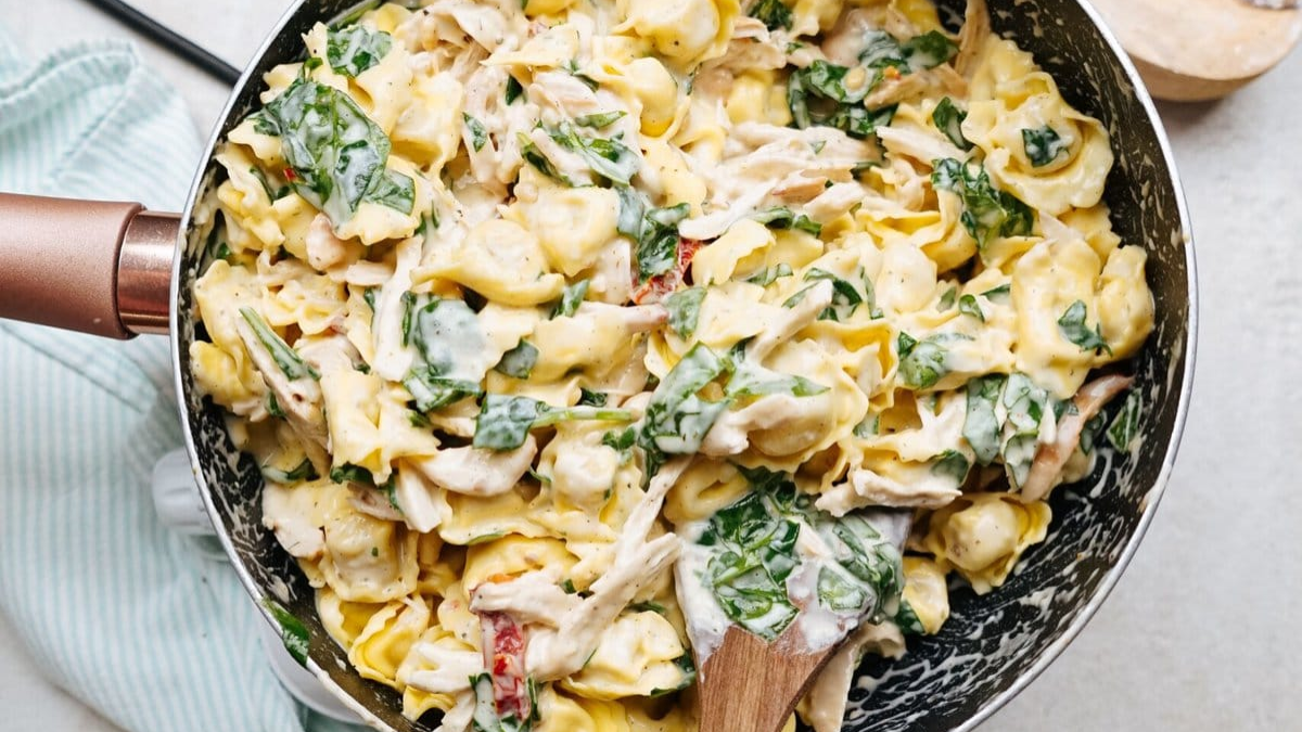 Cheese Tortellini With Chicken Recipe. Photo credit Lauren's Latest.