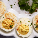 Classic Deviled Eggs Just 4 Ingredients. Photo credit Butter and Baggage.