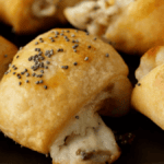 Cream Cheese Crescent Roll Appetizers With Mushrooms. Photo credit Butter and Baggage.