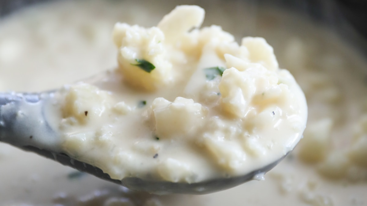 Creamy Cauliflower Soup. Photo credit Lauren's Latest.