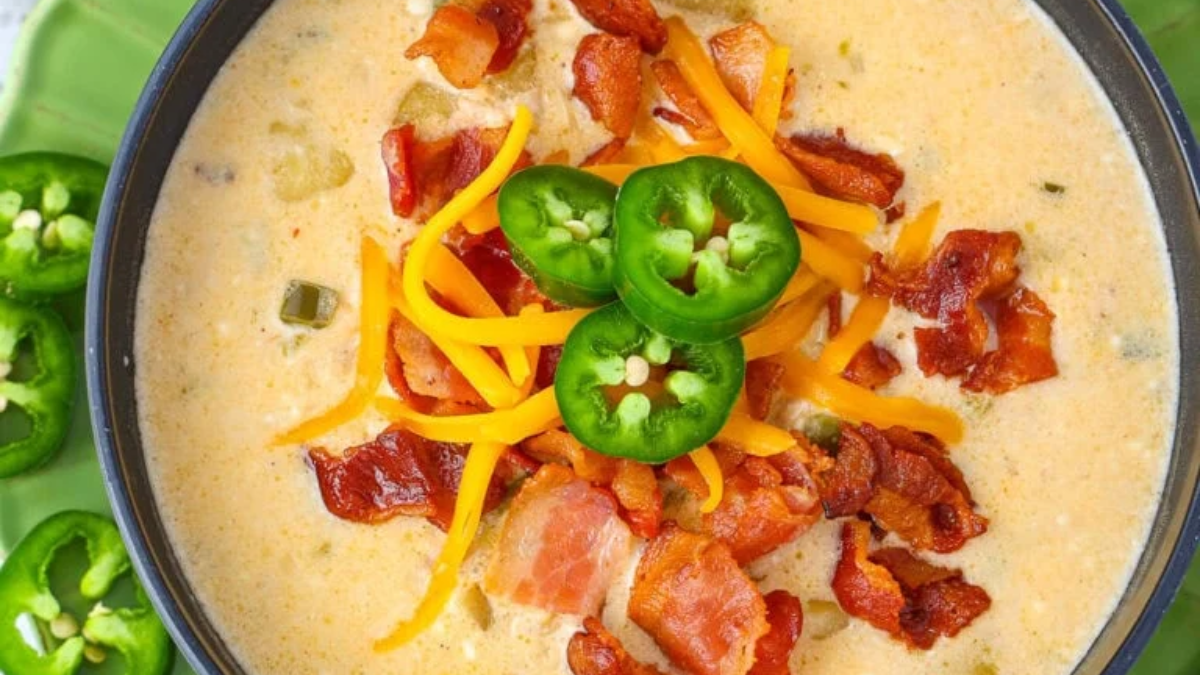 Creamy Jalapeno Popper Soup With Chicken. Photo credit Intentional Hospitality.