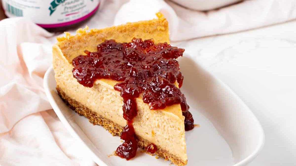 Creamy Pumpkin Vegan Cheesecake Recipe Tofutti. Photo credit International Hospitality.