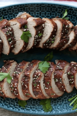 Crockpot Cherry Balsamic Glazed Pork Tenderloin. Photo credit Lauren's Latest.