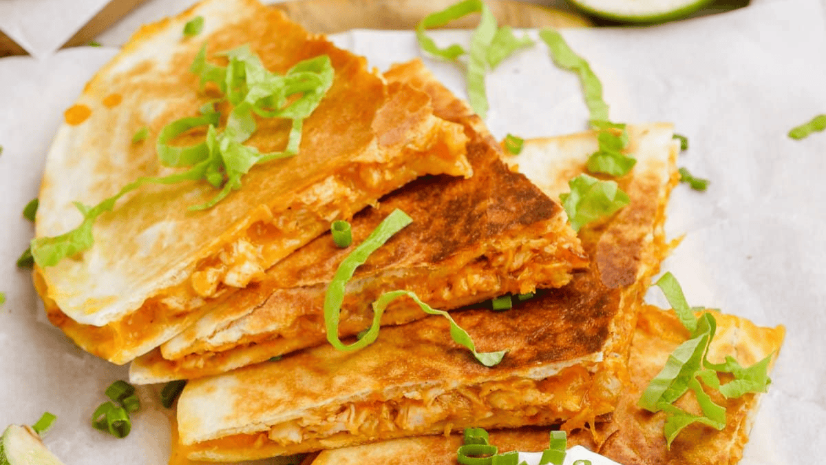 Crockpot Chicken Quesadillas. Photo credit Lauren's Latest.