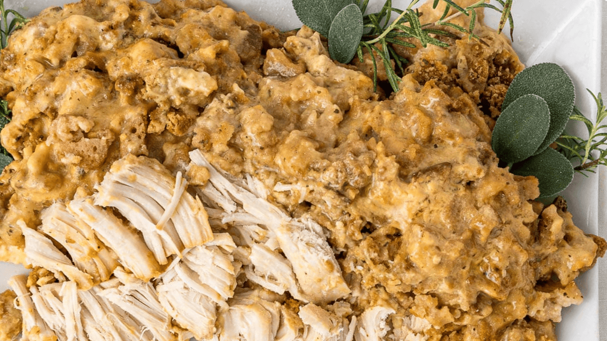 Crockpot Turkey Breast Recipe And Stuffing. Photo credit Butter and Baggage.